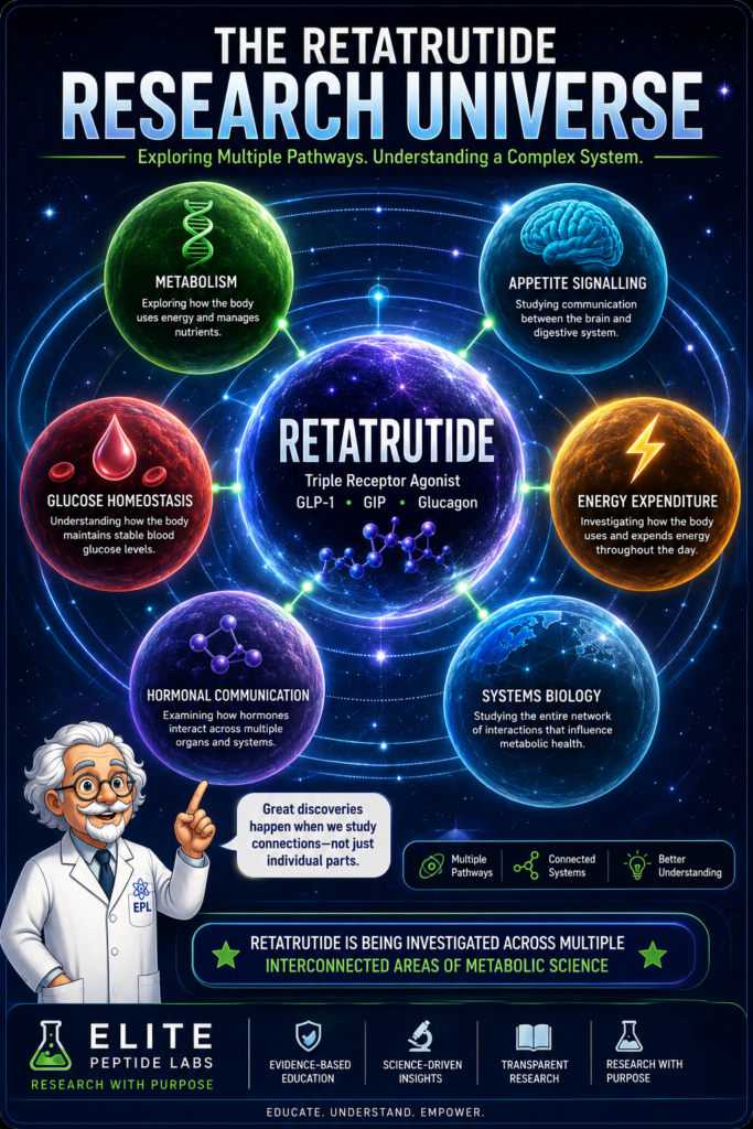 Major interconnected areas of Retatrutide metabolic research