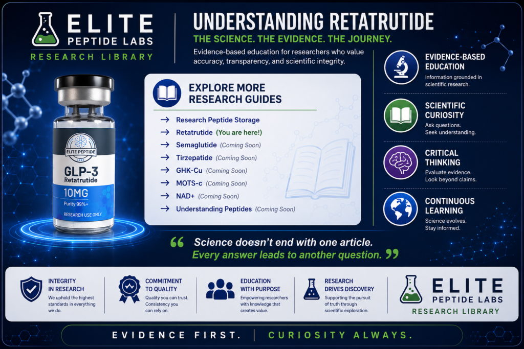 Elite Peptide Labs Retatrutide Research Library guide navigation
