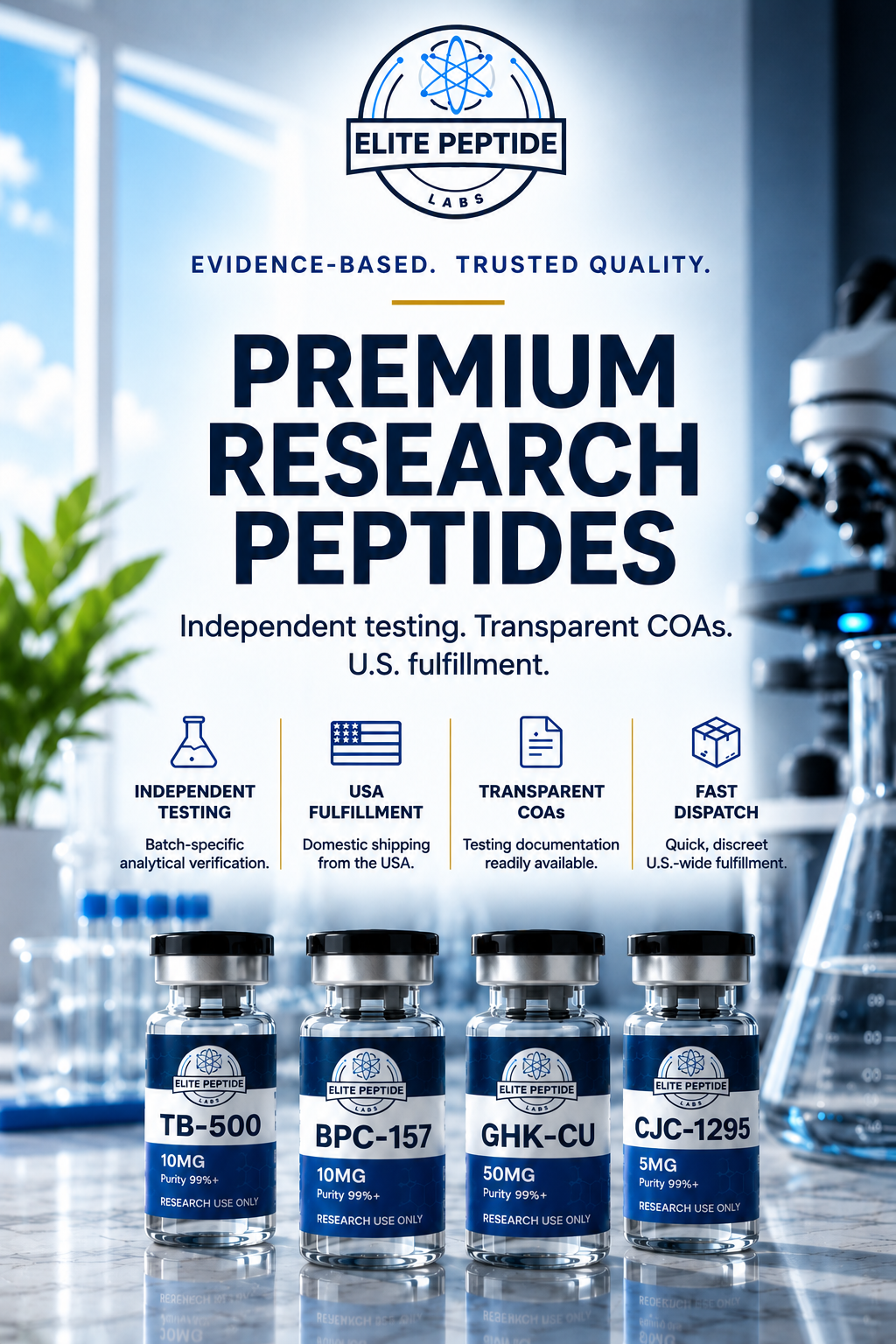 Elite Peptide Labs USA - Hero Image on Mobile