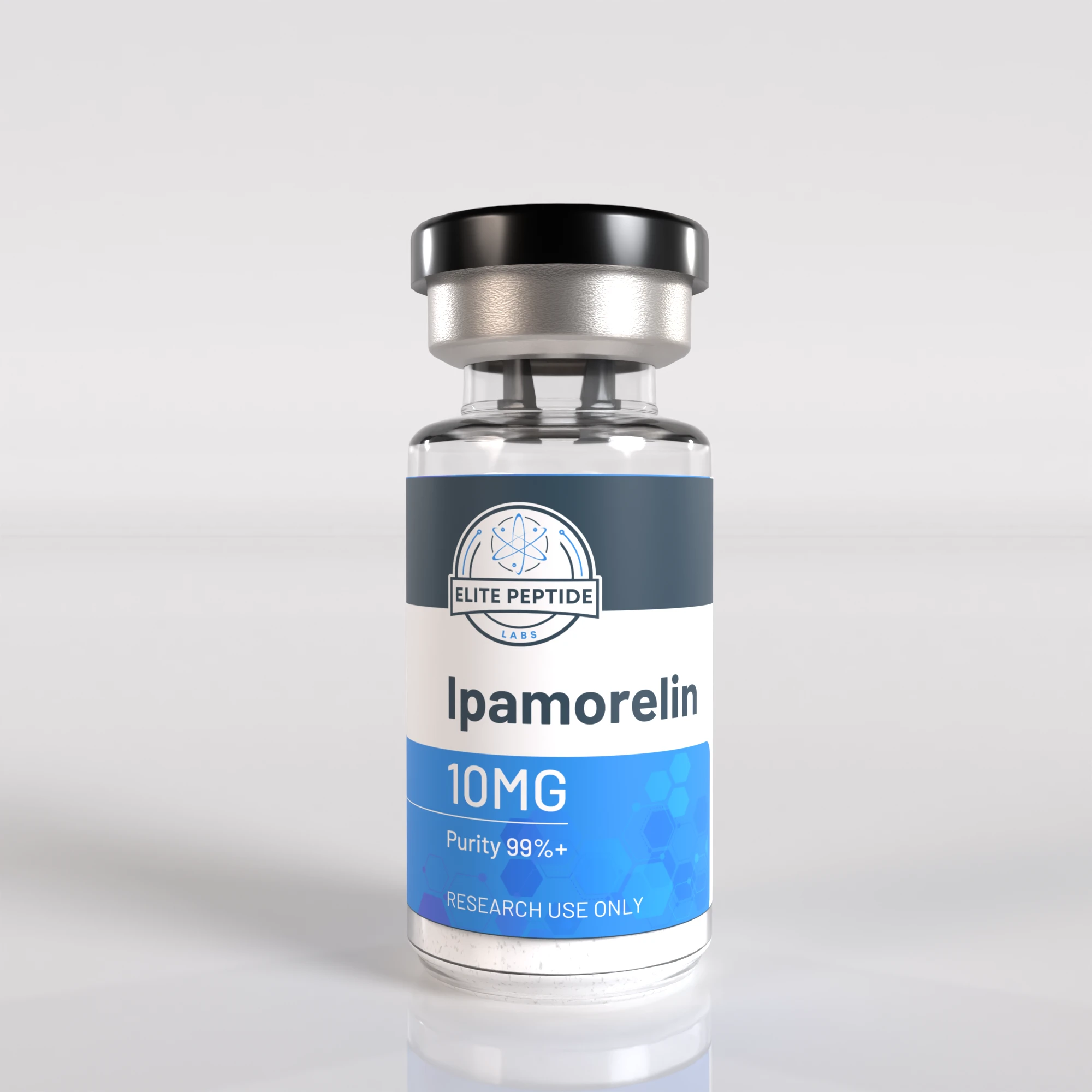 Ipamorelin 10mg research peptide vial by Elite Peptide Labs
