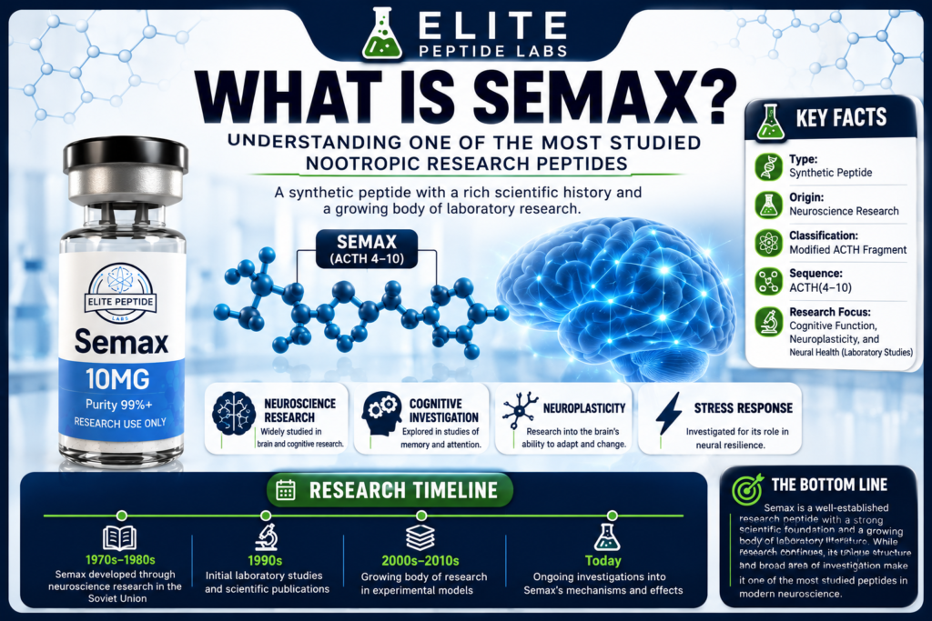 Areas of scientific investigation involving Semax peptide