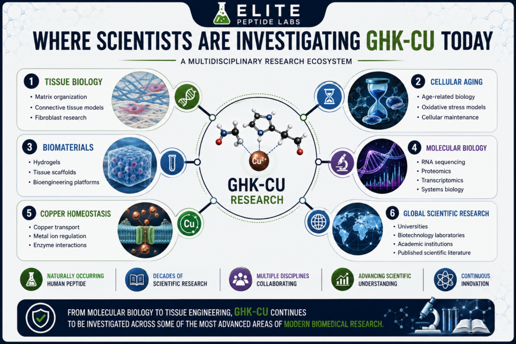 Current areas of GHK-Cu laboratory research
