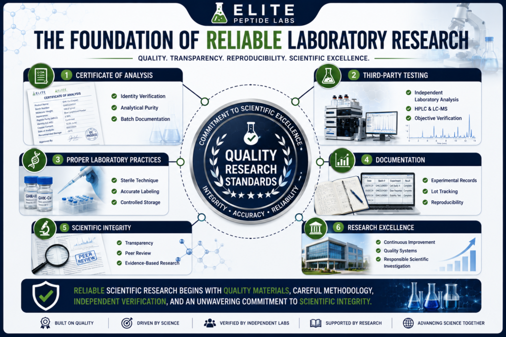 Quality standards for laboratory peptide research