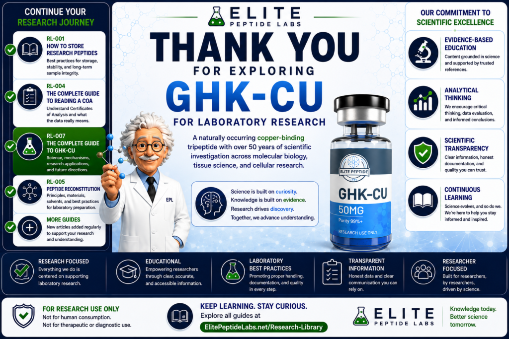 GHK-Cu scientific discovery summary infographic